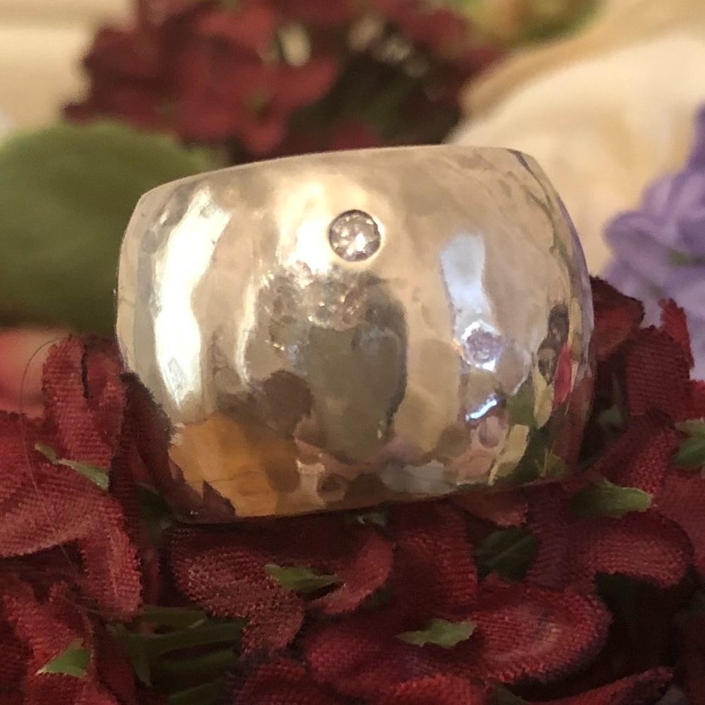 Vintage Silpada Sterling Silver Cubic Zirconia Bright Spot Band Ring R2934 Sz 6